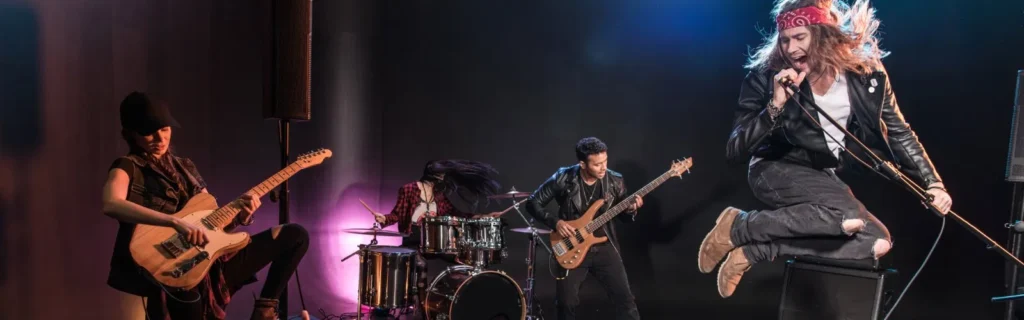 Live band performing on stage at a Hard Rock resort